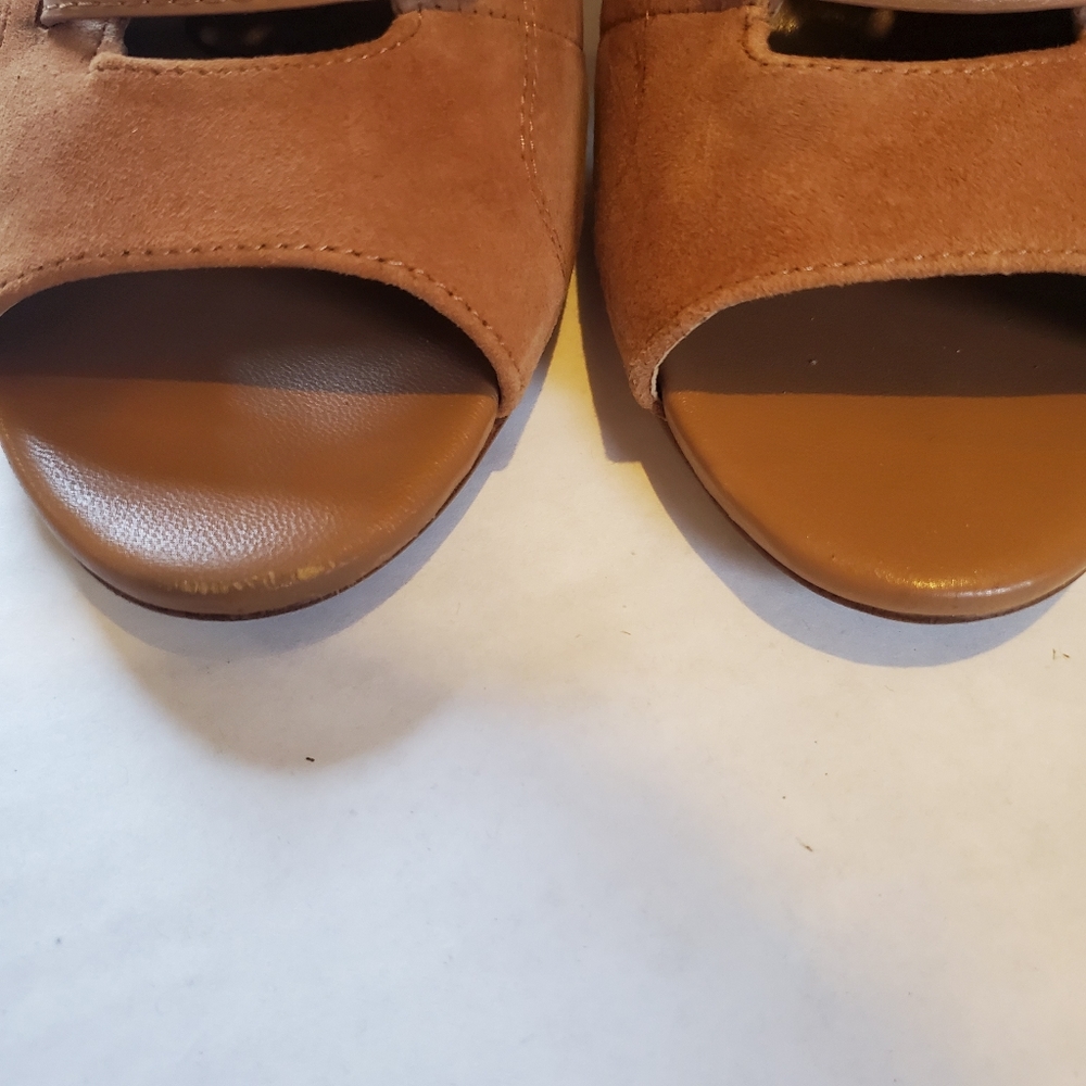 Sam Edelman Yvie Open Lace up Suede Heels - Picture 3 of 7